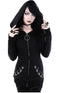 Women's Casual Hoodie - Solid Colored Black XXXL - menochic